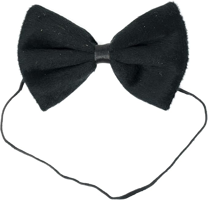 Black Cat Headband Ears, Tail, and Bow Tie Costume Accessory Set, One Size Fits All Ages 3+