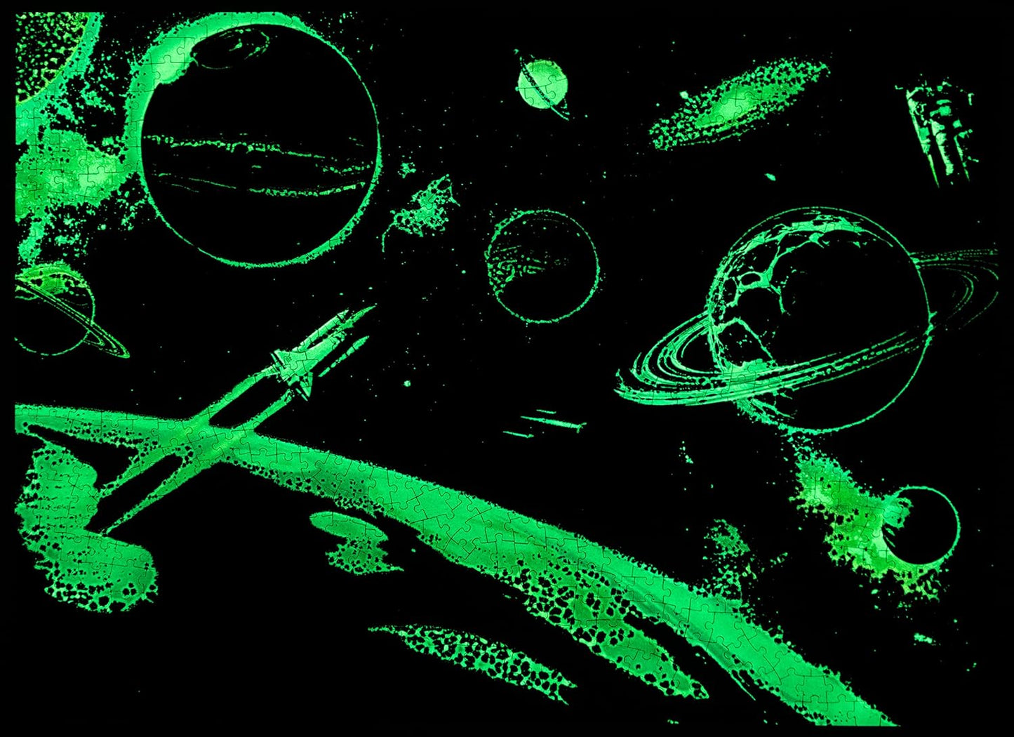 Glow in The Dark Universal Cosmos Adventure 1000 Piece Jigsaw Puzzle, Twin Spring Goods 1,000 pcs Puzzle