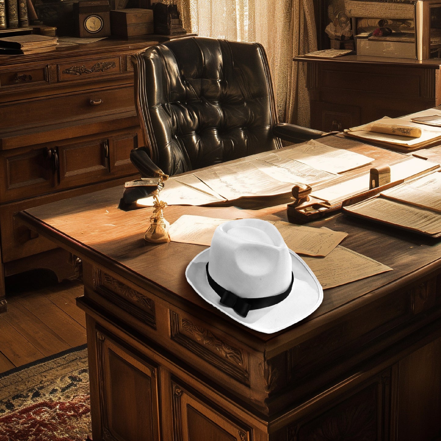 White Fedora Hat Short Brim - Unisex Gangster White Felt Fedora One Size with Premium Fit Elastic Band