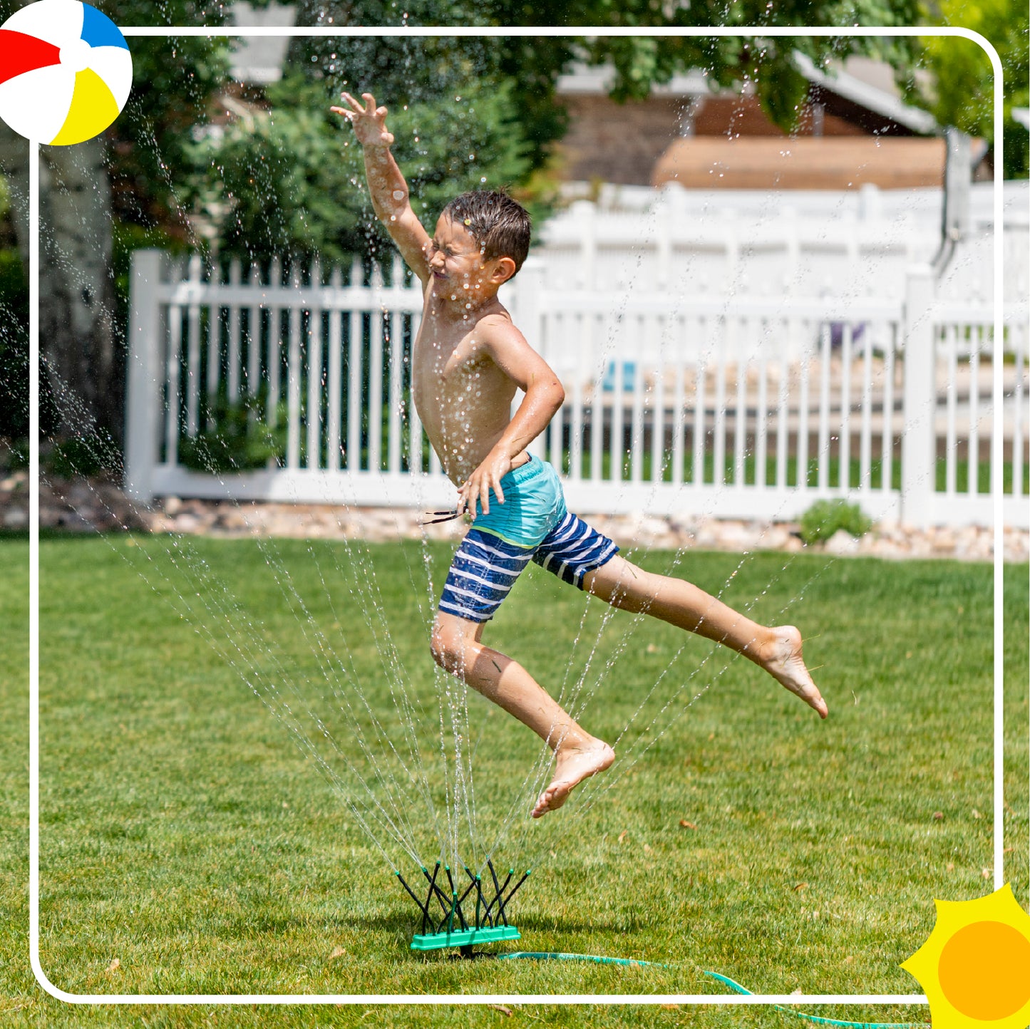 Super Soaker Lawn Sprinkler for Kids - Kids Outdoor Toys - Wire Inserts in Each Tube to Direct Water Stream