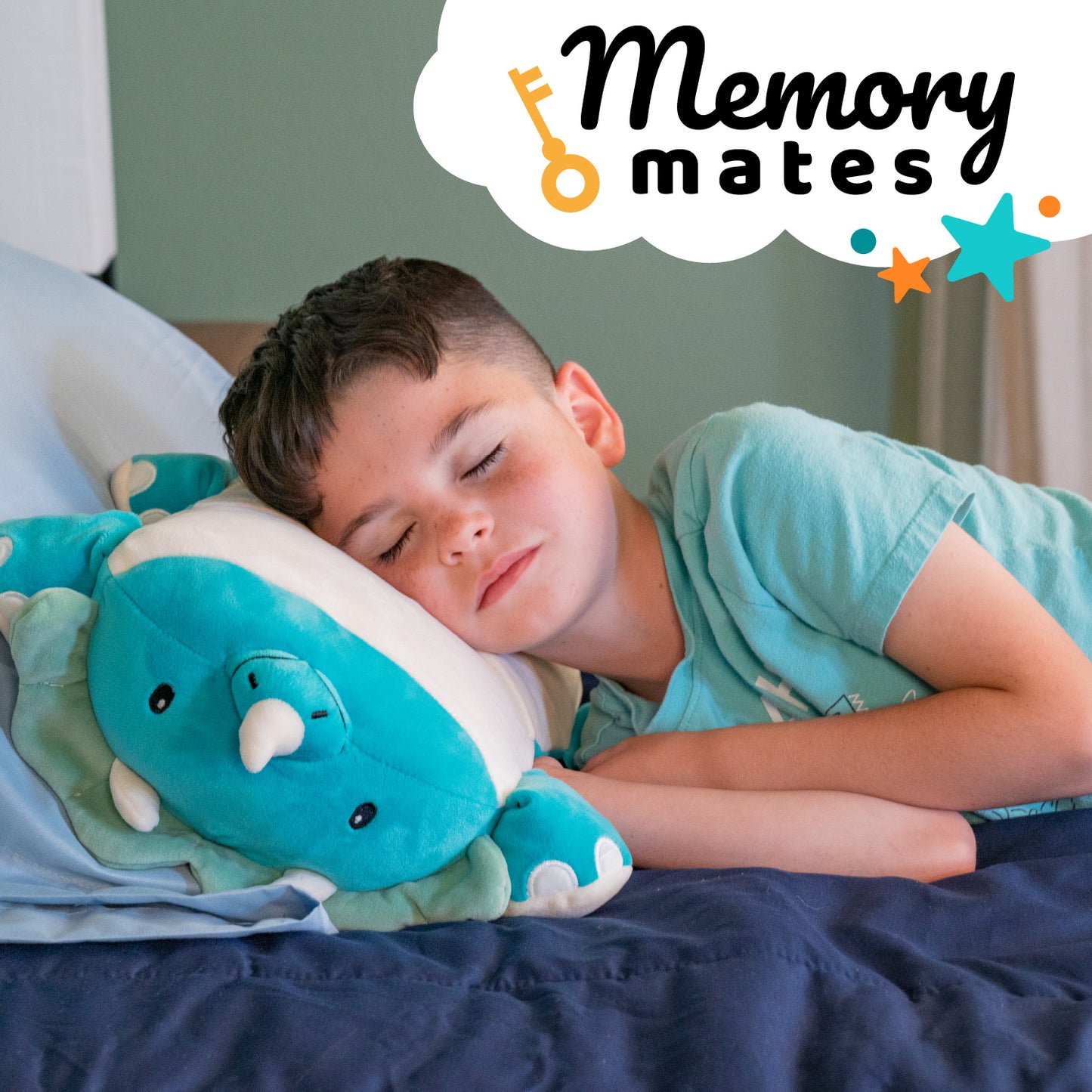 Rory The Triceratops Memory Foam Pillow Plush,15” Stuffed Animal