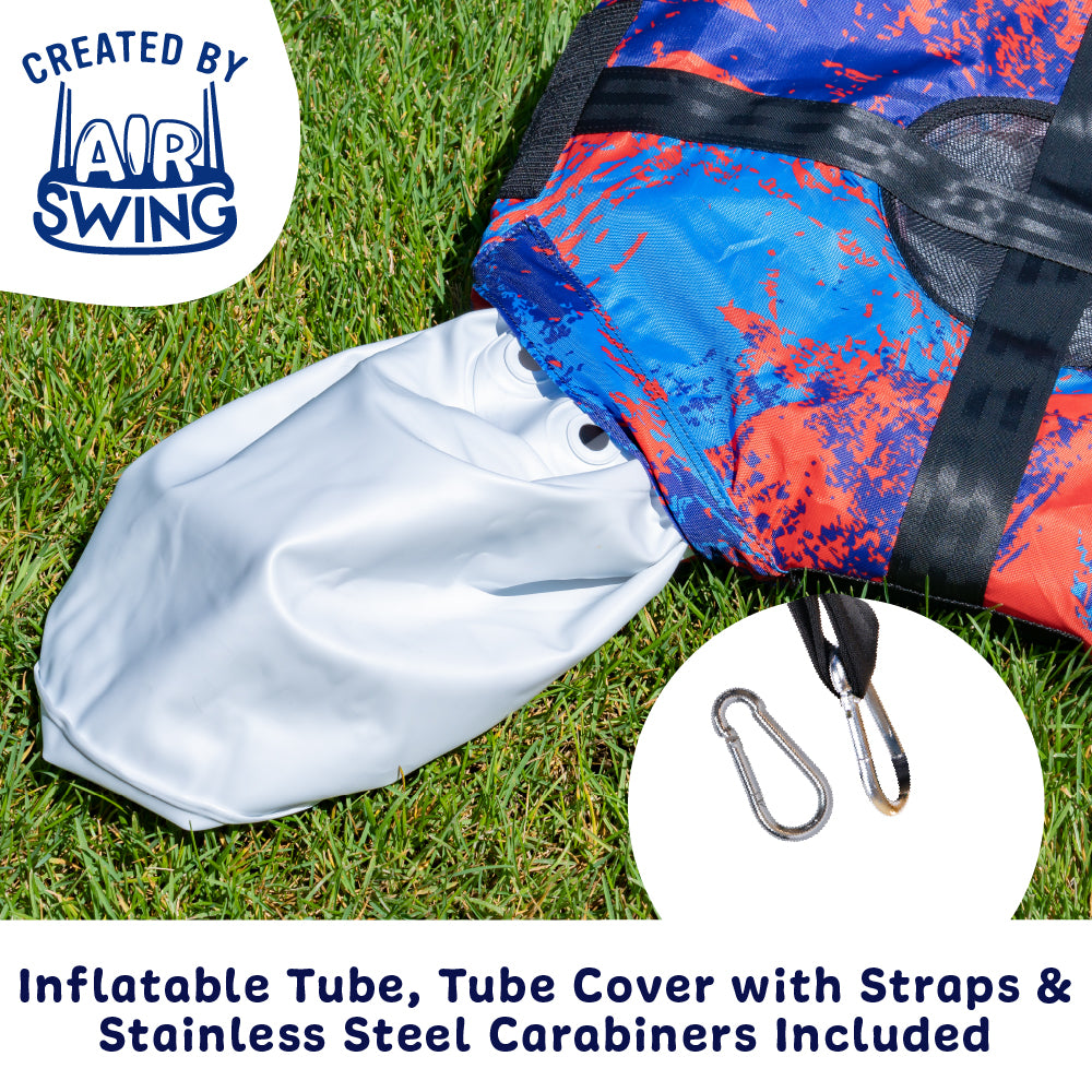 AIR Swing Round Inflatable Saucer Tree Swing - Heavy-Duty & Safe, Adjustable Indoor & Outdoor Swing for Kids 3+, for Any Jungle Gym Playground or Treehouse, 26"