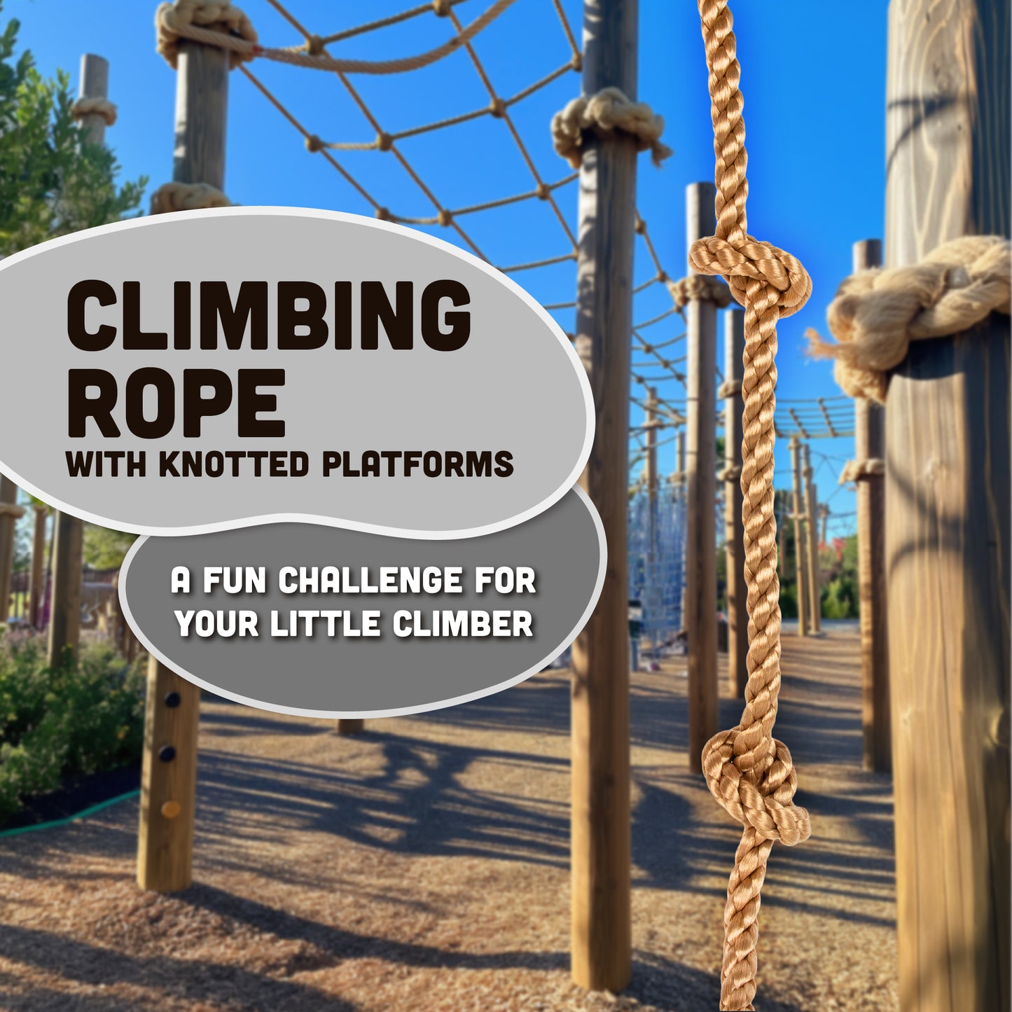 Kids Climbing Rope and Rock Holds Bundle, Easy Setup for Playgrounds, Tree Houses, Obstacle Courses, and Indoor/Outdoor Fun