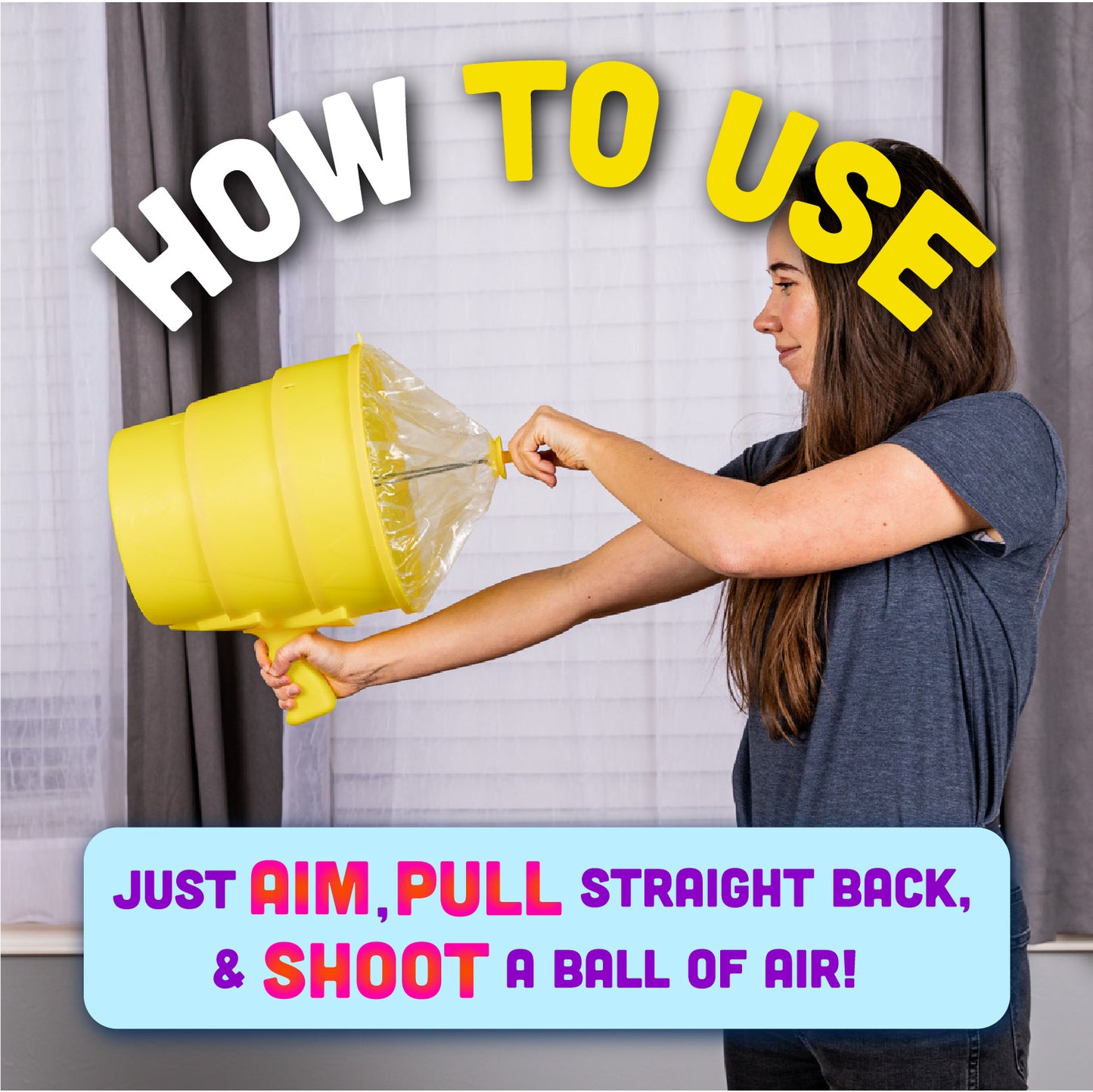 Airzooka Air Blaster- Blows 'Em Away - Air Toy for Adults and Children Ages 6 and Older - Blue