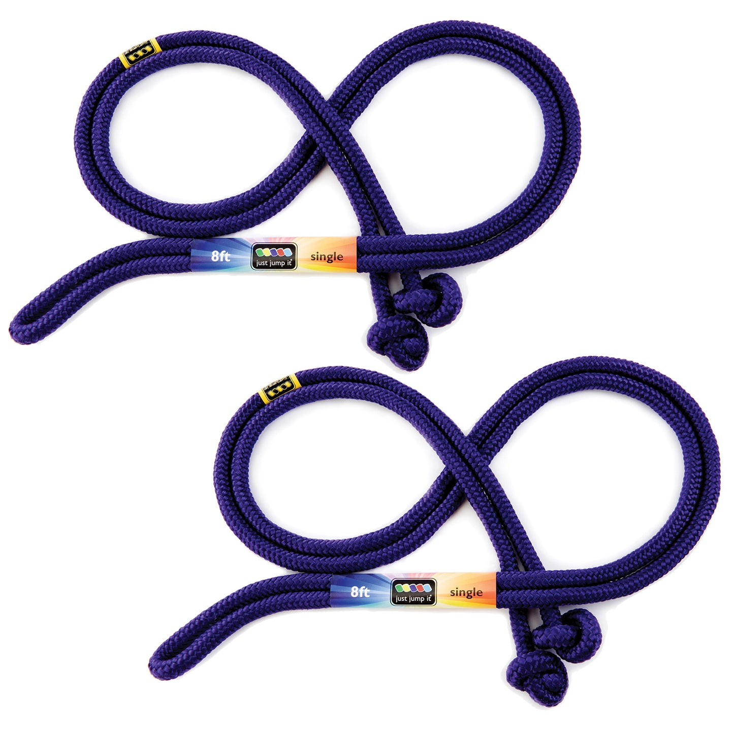 8' Foot Jump Rope 2 Pack - Active Outdoor Youth Fitness Exercising Equipment - Kid Friendly Braided Nylon Gym Accessories