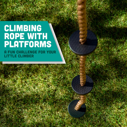 6.5 ft Climbing Rope with Platforms - Swing Set Accessories - Additions & Replacements for Active Outdoor Play Equipment