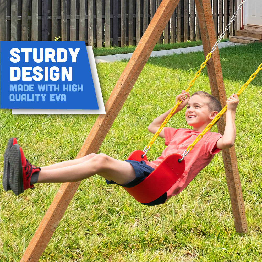 Squirrel Products Heavy Duty Strap Swing Seat - Playground Swing Seat Replacement and Carabiners for Easy Install