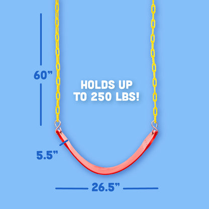 Squirrel Products Heavy Duty Strap Swing Seat - Playground Swing Seat Replacement and Carabiners for Easy Install