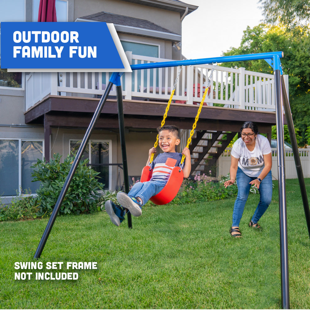 Squirrel Products Heavy Duty Strap Swing Seat - Playground Swing Seat Replacement and Carabiners for Easy Install