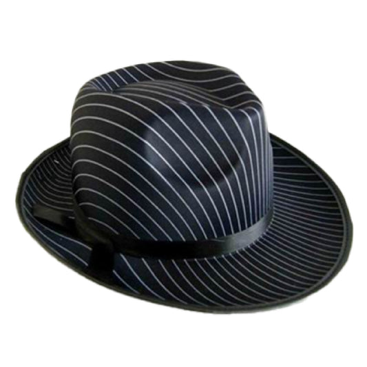 White Pinstripe Fedora Hat for Men or Women - Unisex Fedora Hat Mobster Gangster Hat