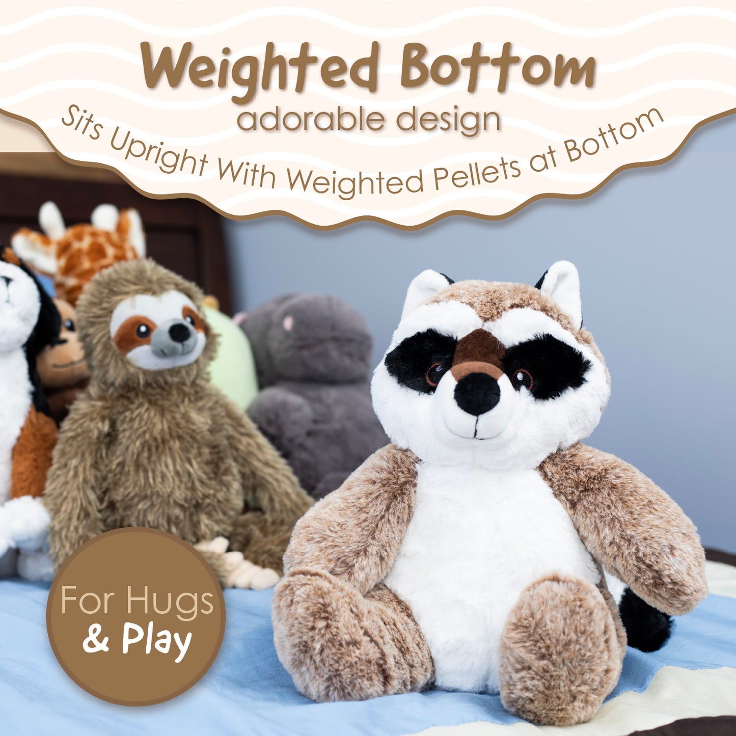 Cuddle Mates Raccoon Stuffed Animal Plush Toy - 11 Inch