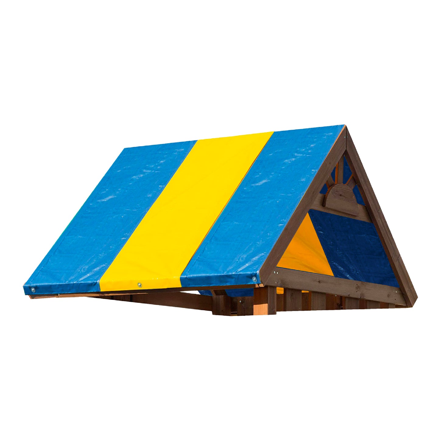 Tarp Canopy Shade Replacement for Playground Swing Set - 52 x 89 Inch - Blue and Yellow