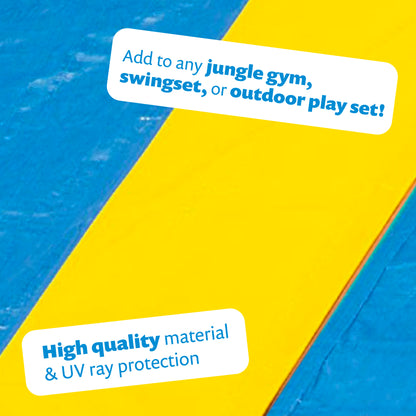 Tarp Canopy Shade Replacement for Playground Swing Set - 52 x 89 Inch - Blue and Yellow