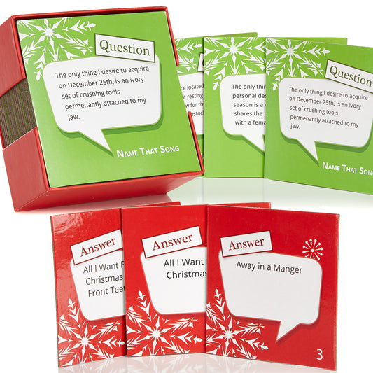 Name That Song Trivia Holiday Coasters, Set of 20 Christmas Themed Drink Coasters, Fun Conversation Starter and Game for Family Gatherings and Holiday Parties