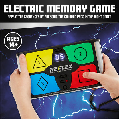 Reflex Shocking Memory Game - Electronic Memory Game for Kids and Adults with 3 Game Modes, 5 Levels, and Shock On/Off Switch