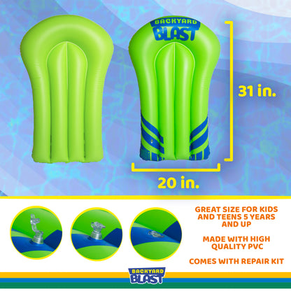 Rider, Inflatable Body Board Slide Rider and Pool Float Toy, Lime Green