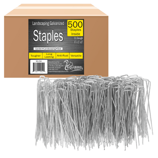 U Shape Galvanized Garden Stakes Metal, 6 Inch Landscaping Staples, 11 Gauge Stakes for Landscaping Fabric Barrier Irrigation Tubing, 2.9mm 15x2.5x15cm – 500 Pack