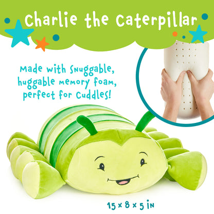 Charlie The Caterpillar Memory Foam Pillow Plush,15” Stuffed Animal