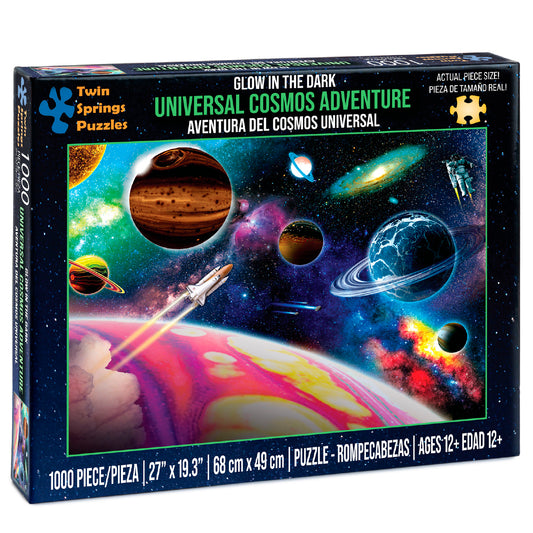 Glow in The Dark Universal Cosmos Adventure 1000 Piece Jigsaw Puzzle, Twin Spring Goods 1,000 pcs Puzzle