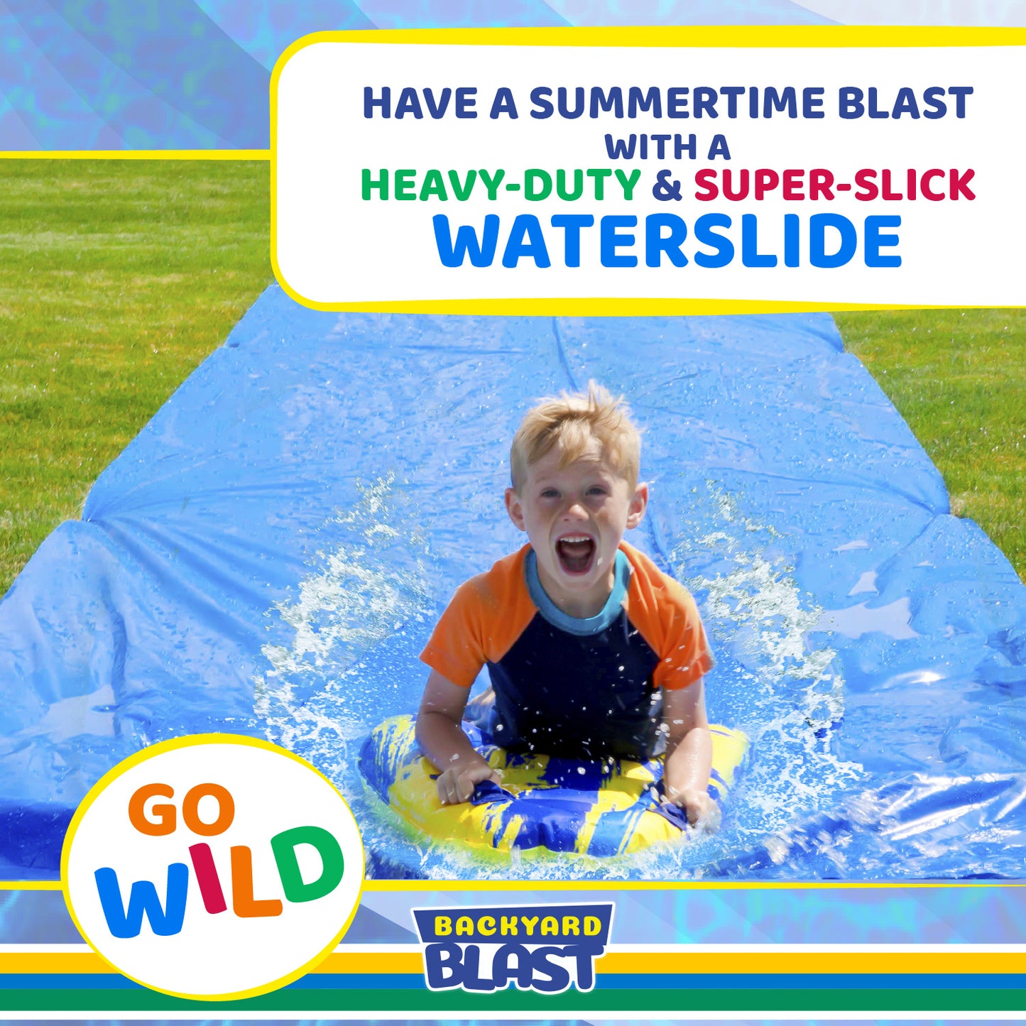 Giant Water Slide for Adults and Kids - Heavy Duty Large Slip for Kids Backyard Outdoor Water Play Slide includes Inflatable Riders - 30'