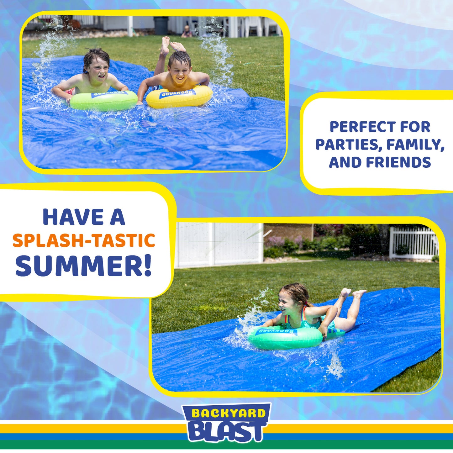 Giant Water Slide for Adults and Kids - Heavy Duty Large Slip for Kids Backyard Outdoor Water Play Slide includes Inflatable Riders - 30'