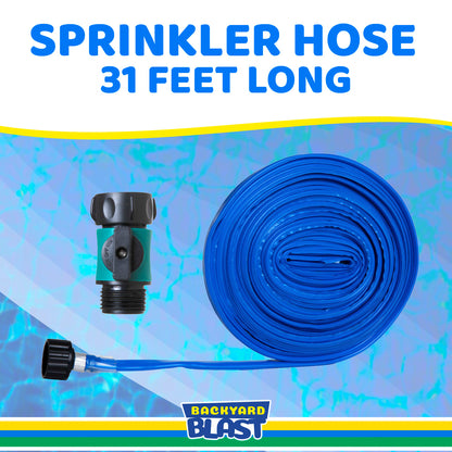 31’ Sprinkler Hose, Water Slide Accessory and Lawn Sprinkler Soaker Hose