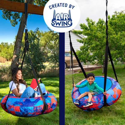 AIR Swing Giant 42” Inflatable Heavy Duty Saucer Swing Indoor Outdoor Playground, Jungle Gym, or Tree