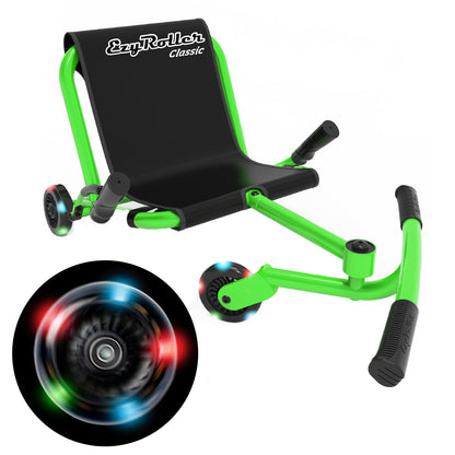 Classic Ride On Scooter and Go Kart for Kids Ages 4+ - Lime Green LED Limited Edition