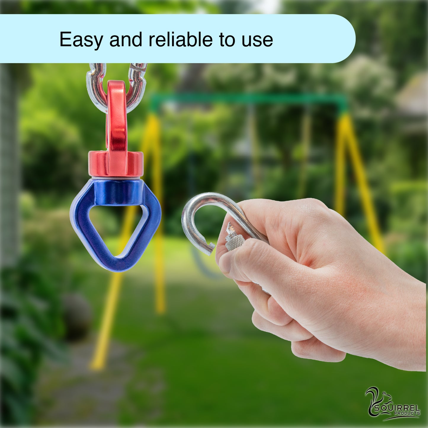 Heavy Duty Swing Swivel 500 lbs Weight Capacity, 360° Rotator with Carabiner for Hammocks, Tree Swings, Aerial Yoga, Climbing, and Outdoor Activities