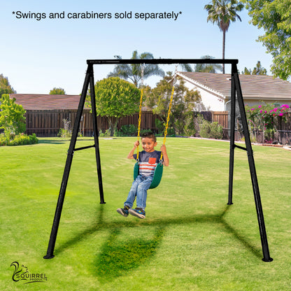 Swing Set Frame and Assembly Hardware, Outdoor Playground Equipment for Kids, Safe & Durable Metal Swing Stand - Black