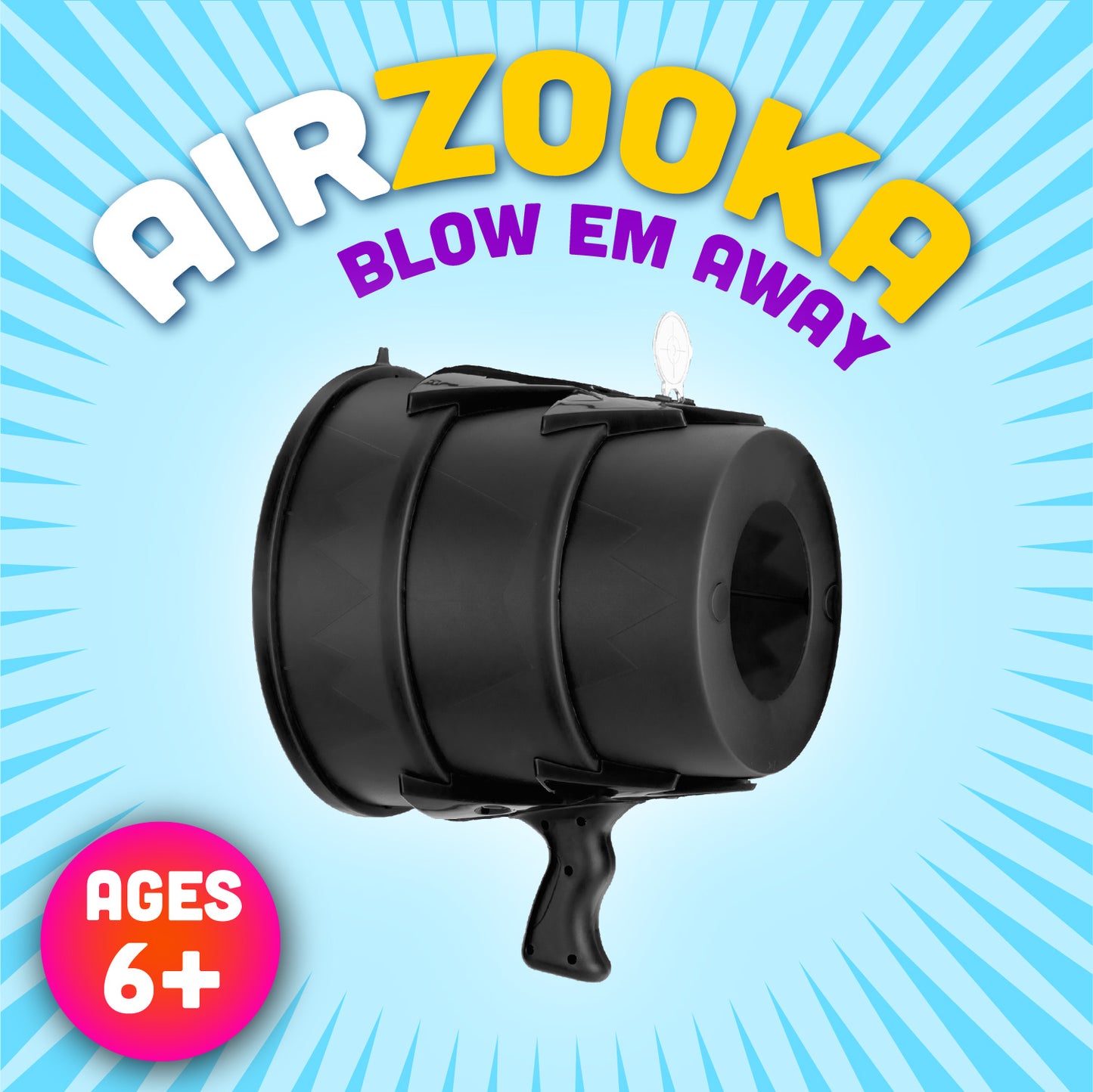 Airzooka Air Blaster- Blows 'Em Away - Air Toy for Adults and Children Ages 6 and Older - Black