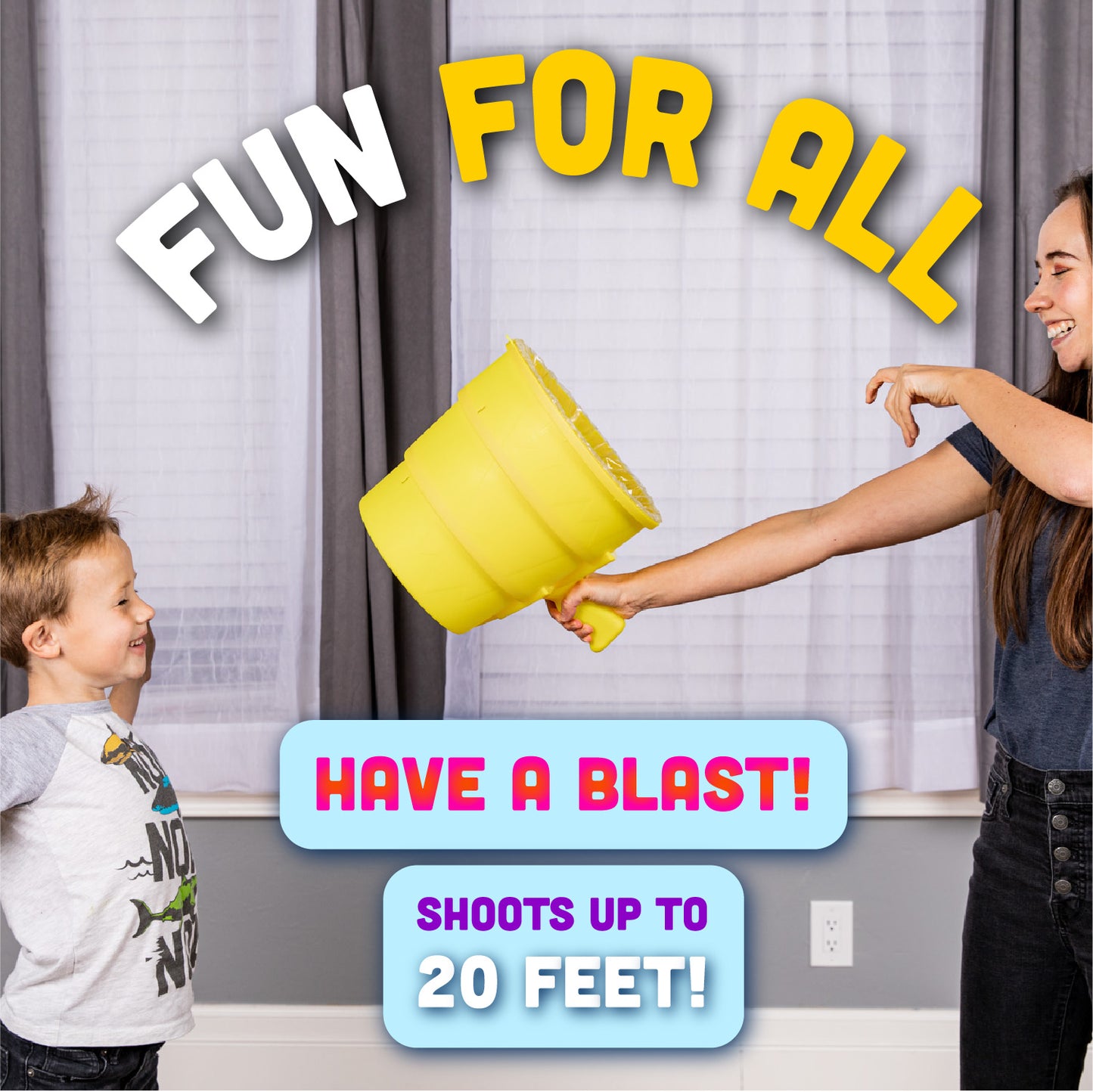 Airzooka Air Blaster- Blows 'Em Away - Air Toy for Adults and Children Ages 6 and Older - Black