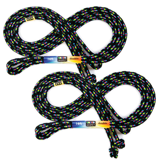 16' Foot Jump Rope 2 Pack - Long Jump Ropes for Double Dutch - Outdoor Jump Ropes for Kids and Adults to Play Family Games & Exercise