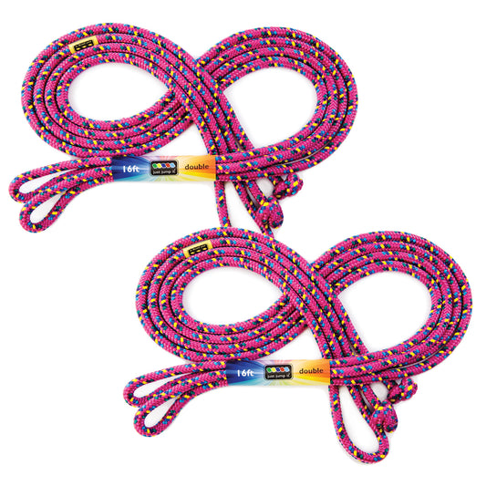 16' Foot Jump Rope 2 Pack - Long Jump Ropes for Double Dutch - Outdoor Jump Ropes for Kids and Adults to Play Family Games & Exercise