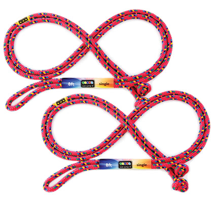 8' Foot Jump Rope 2 Pack - Active Outdoor Youth Fitness Exercising Equipment - Kid Friendly Braided Nylon Gym Accessories