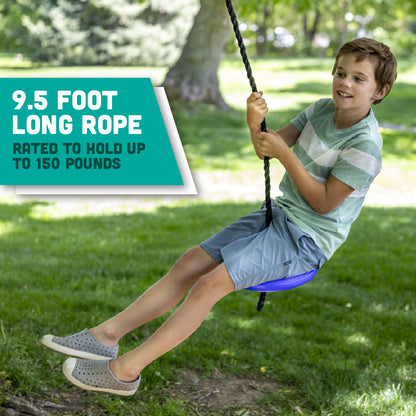 Heavy Duty Plastic Tree Swing - Disc Rope Swing with Leg Protectors - Additions & Replacements - Outdoor Play Equipment - Blue