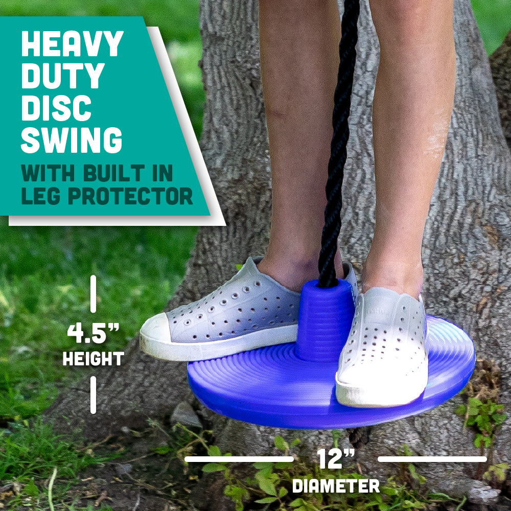 Heavy Duty Plastic Tree Swing - Disc Rope Swing with Leg Protectors - Additions & Replacements - Outdoor Play Equipment - Blue