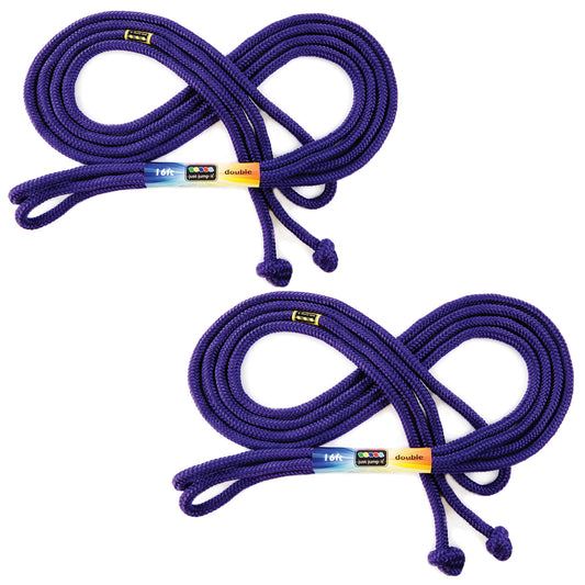 16' Foot Jump Rope 2 Pack - Long Jump Ropes for Double Dutch - Outdoor Jump Ropes for Kids and Adults to Play Family Games & Exercise