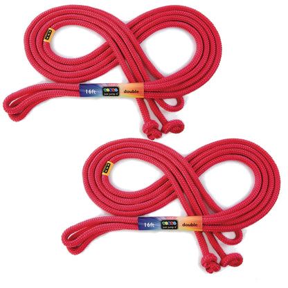 16' Foot Jump Rope 2 Pack - Long Jump Ropes for Double Dutch - Outdoor Jump Ropes for Kids and Adults to Play Family Games & Exercise