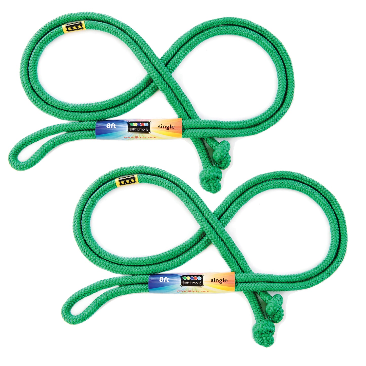 8' Foot Jump Rope 2 Pack - Active Outdoor Youth Fitness Exercising Equipment - Kid Friendly Braided Nylon Gym Accessories