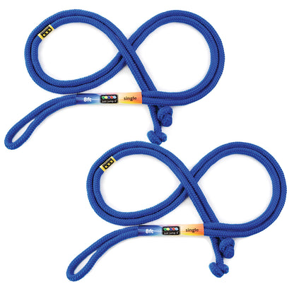8' Foot Jump Rope 2 Pack - Active Outdoor Youth Fitness Exercising Equipment - Kid Friendly Braided Nylon Gym Accessories