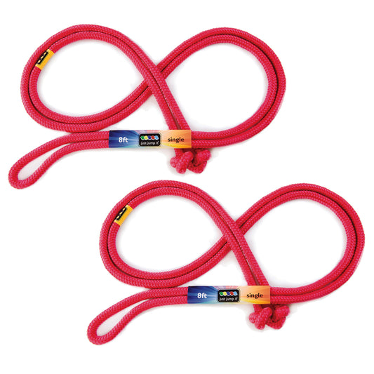 8' Foot Jump Rope 2 Pack - Active Outdoor Youth Fitness Exercising Equipment - Kid Friendly Braided Nylon Gym Accessories