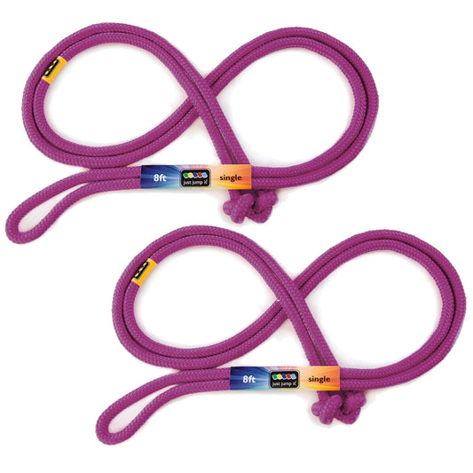 8' Foot Jump Rope 2 Pack - Active Outdoor Youth Fitness Exercising Equipment - Kid Friendly Braided Nylon Gym Accessories