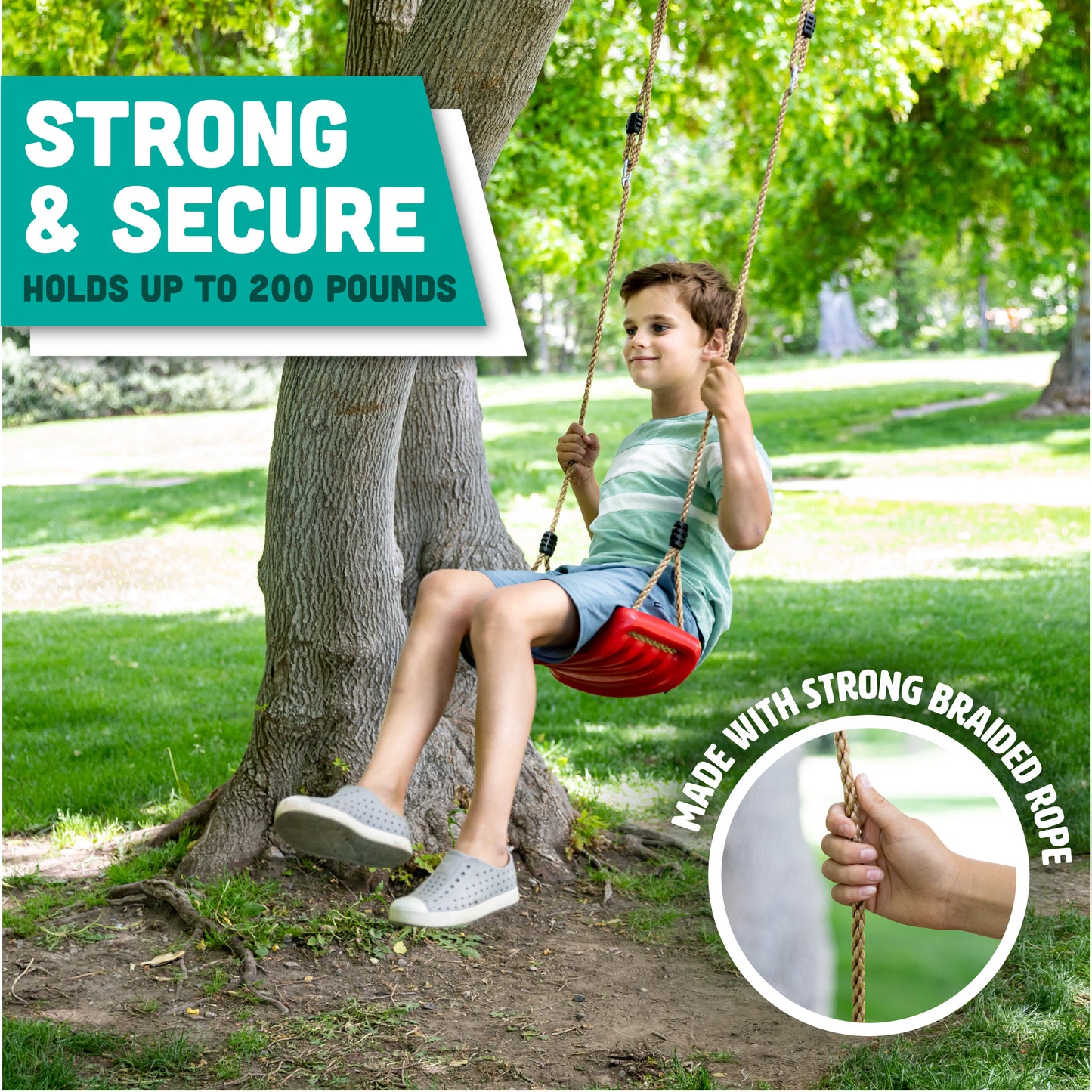 Squirrel Products Plastic Swing Seat with Rope - Red