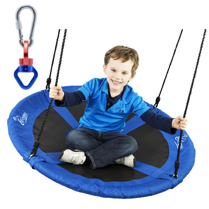 Ultimate Swing Bundle - 40" Giant Saucer Swing & Heavy-Duty Swivel, 500 lbs Capacity, Perfect for Backyard Fun, Hammocks, and Climbing Adventures