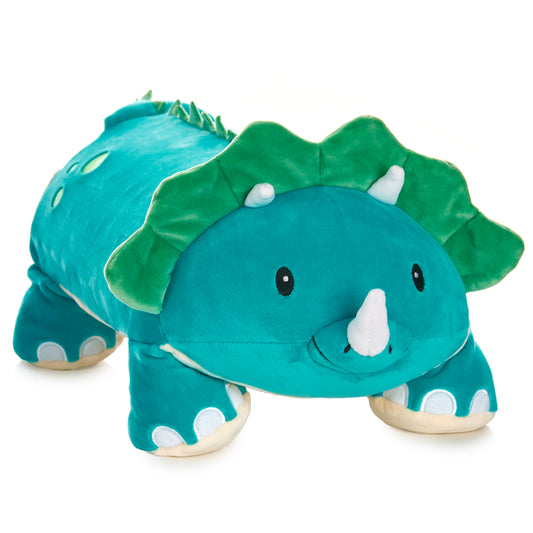 Rory The Triceratops Memory Foam Pillow Plush,15” Stuffed Animal